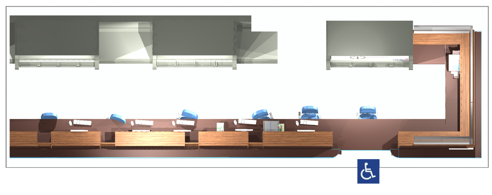 Aéroport Grenoble-Isère - Banque d'accueil / enregistrement - Plan