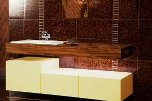 Lavabo - Mobilier bois pour salle de bain d'hôtel